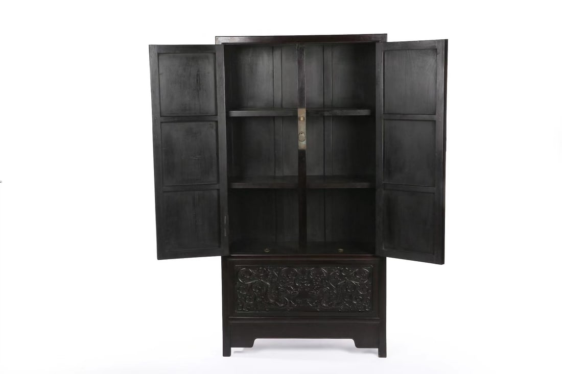 Qing Dynasty Zitan Dragon and Phoenix Pattern Bookcase (1 of 6)