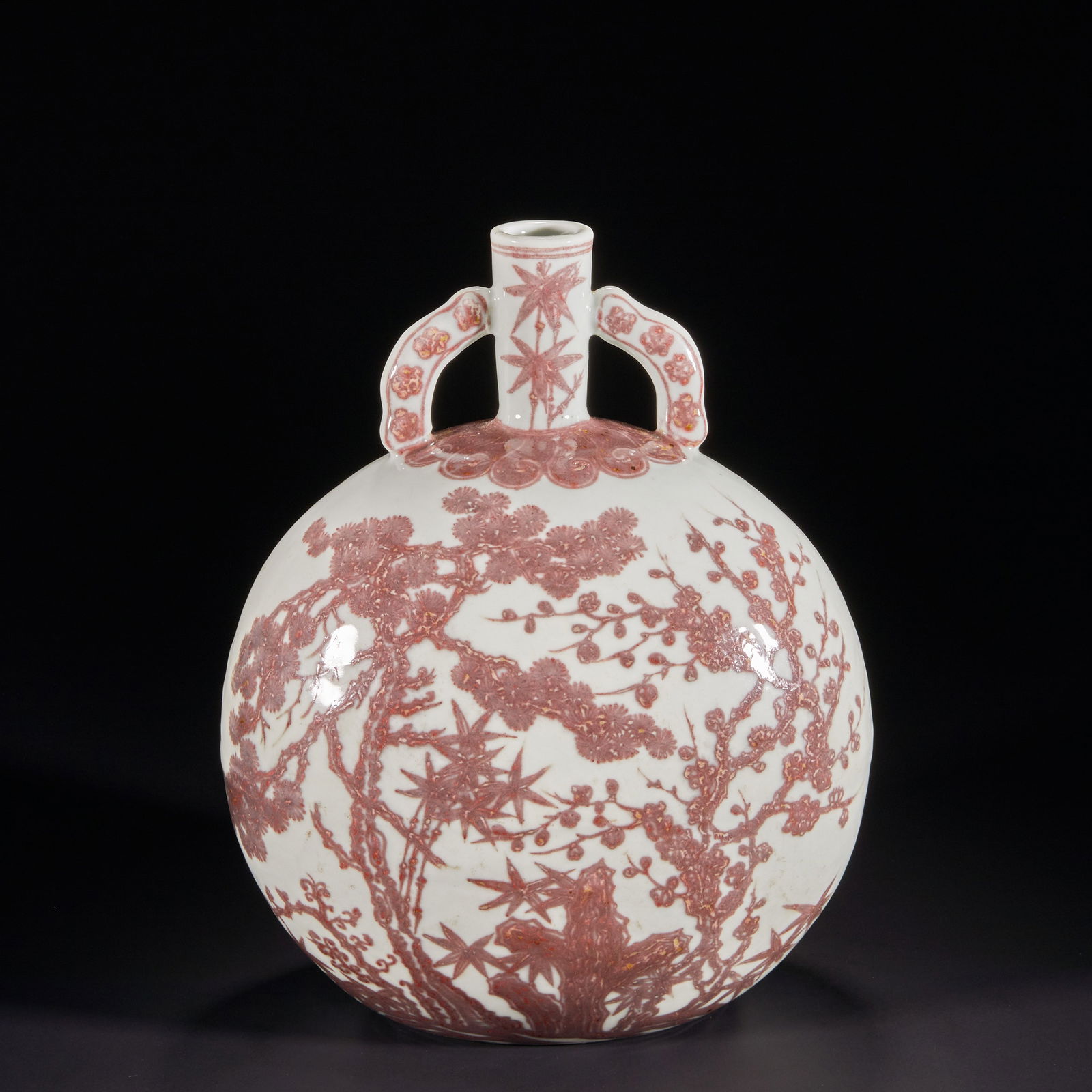 Ming Dynasty Underglaze Red Floral Moon Flask (1 of 10)