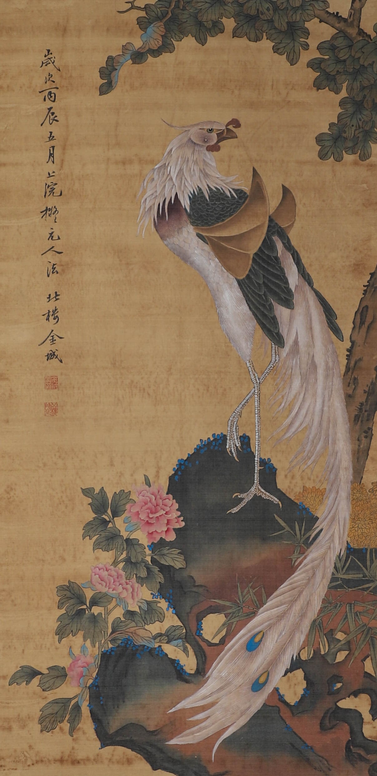 Chinese ink painting of flowers and birds on silk in Jincheng (1 of 7)