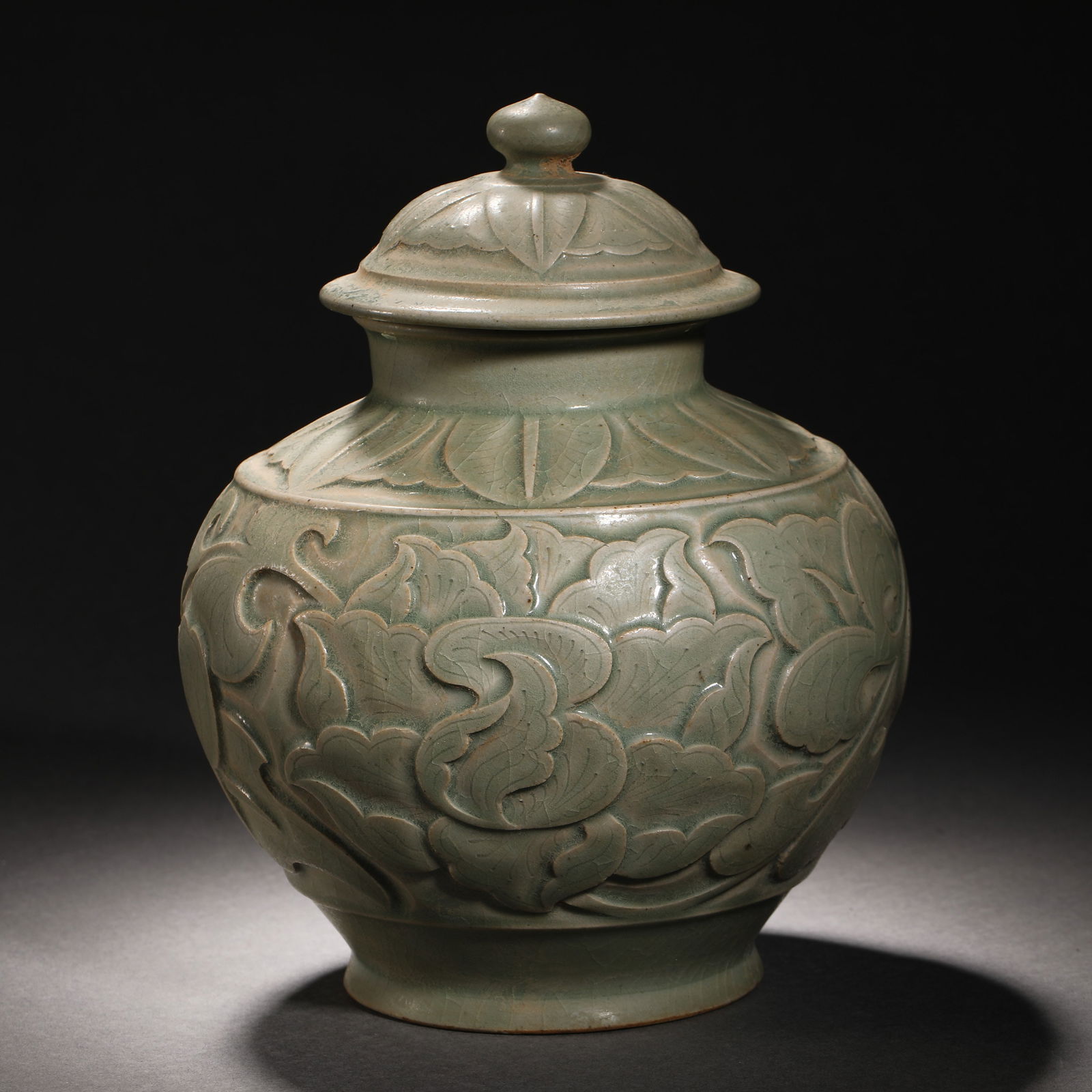 Celadon floral jars from before the Ming Dynasty (1 of 9)
