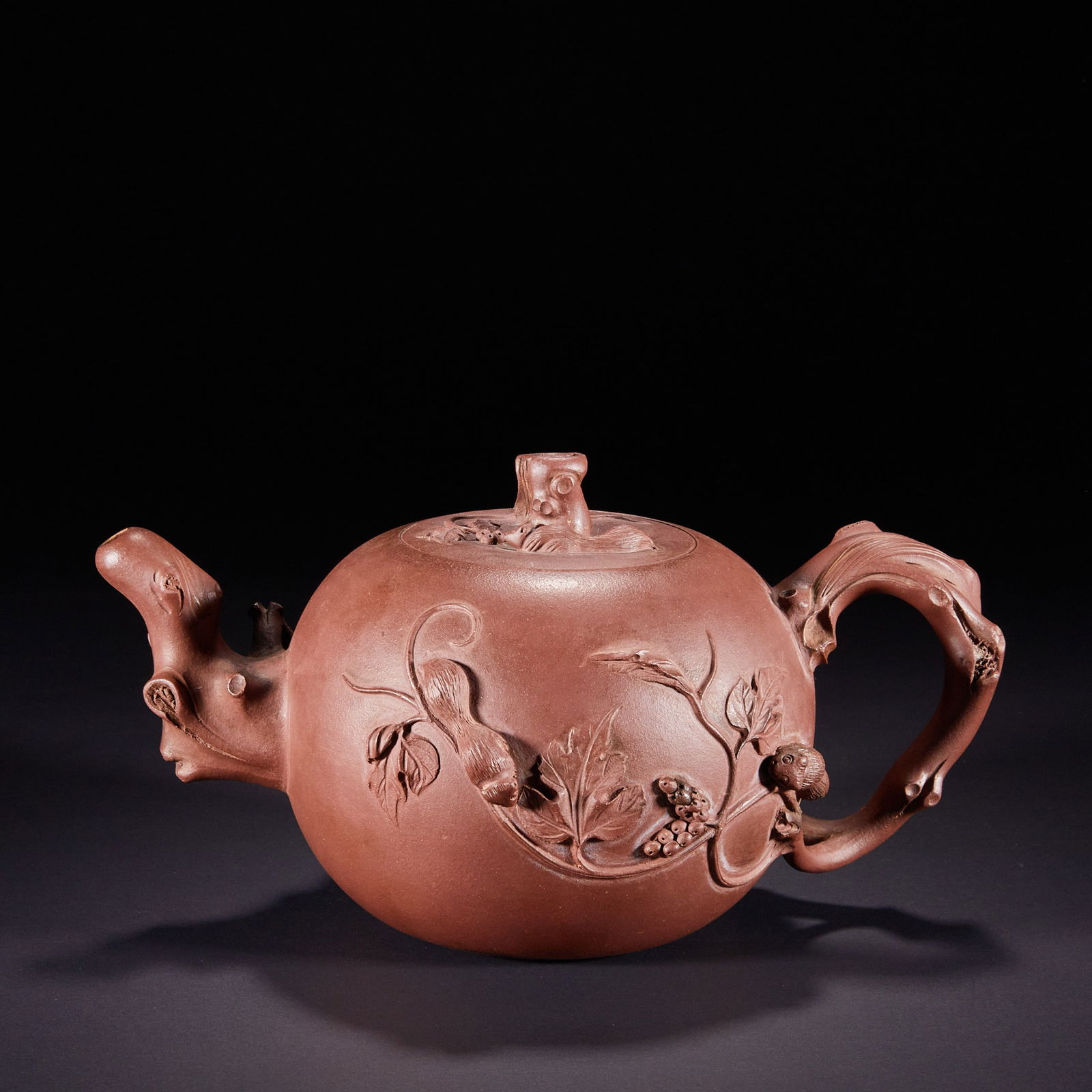 Qing Dynasty Flower-patterned Purple Clay Teapot (1 of 9)