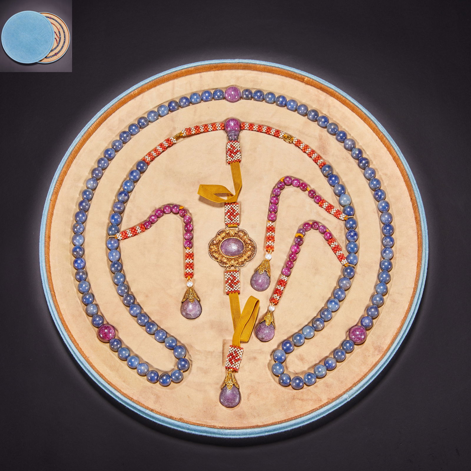 Qing Dynasty aquamarine court beads (1 of 12)