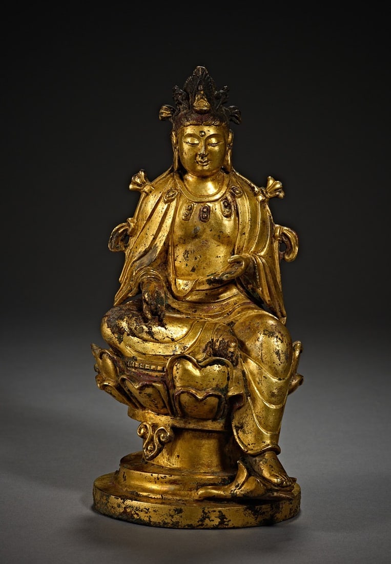 Gilded bronze Buddhist statues before the Ming Dynasty (1 of 8)