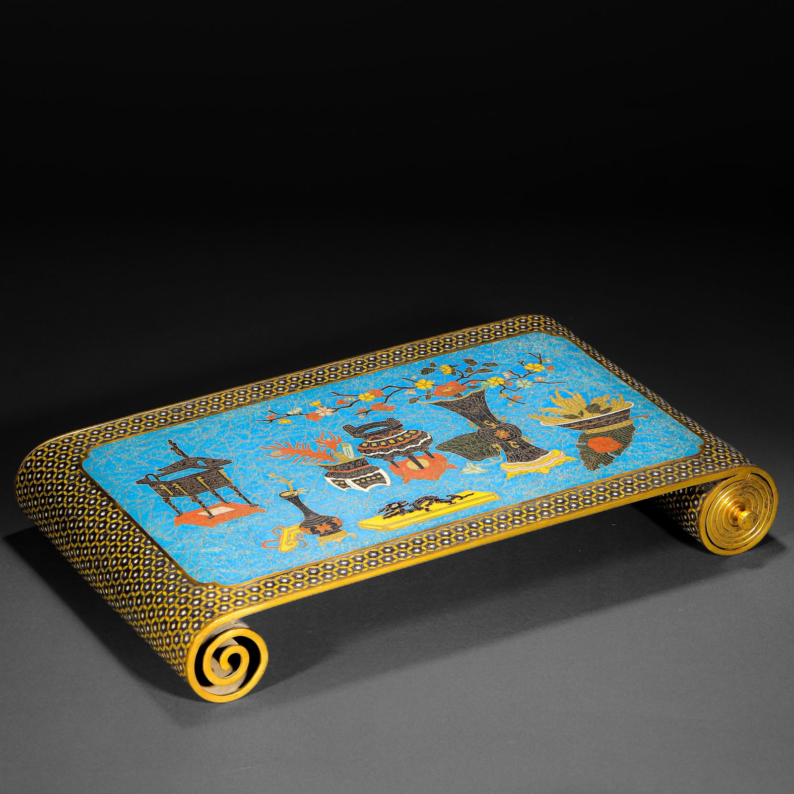 Qing Dynasty Cloisonné Floral Sutra Pen Holder (1 of 10)