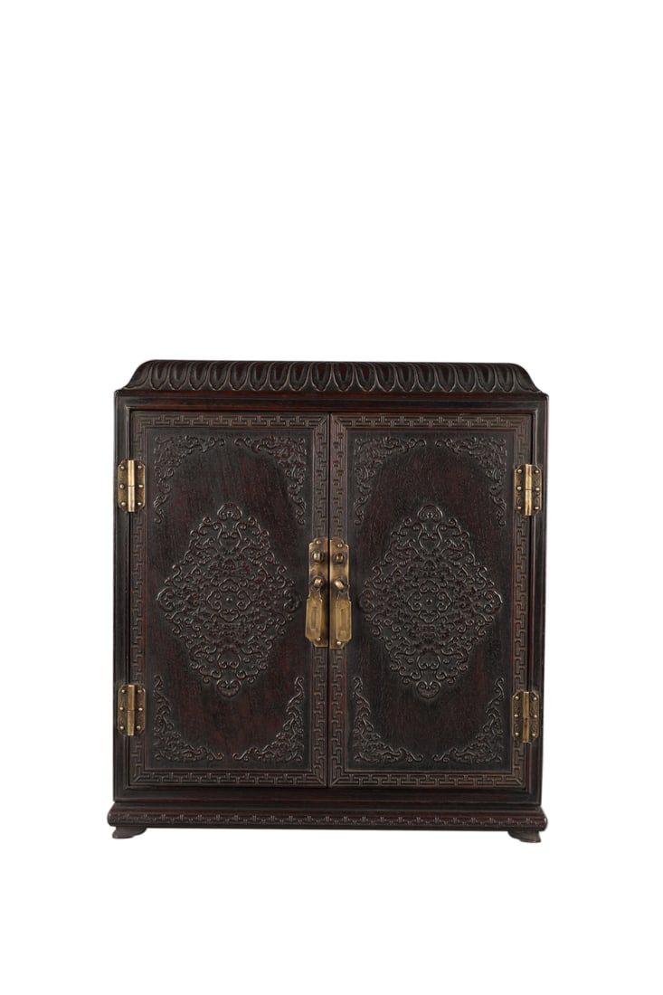 Qing Dynasty Rosewood Western-style Floral Writing Cabinet (1 of 1)