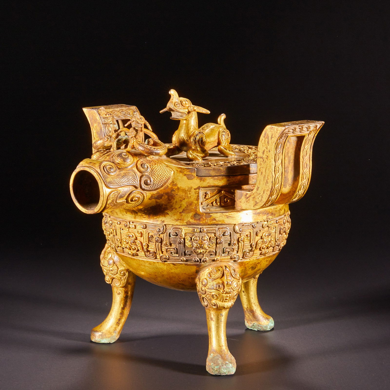 Bronze animal-head double-eared censers from before the Ming Dynasty (1 of 1)