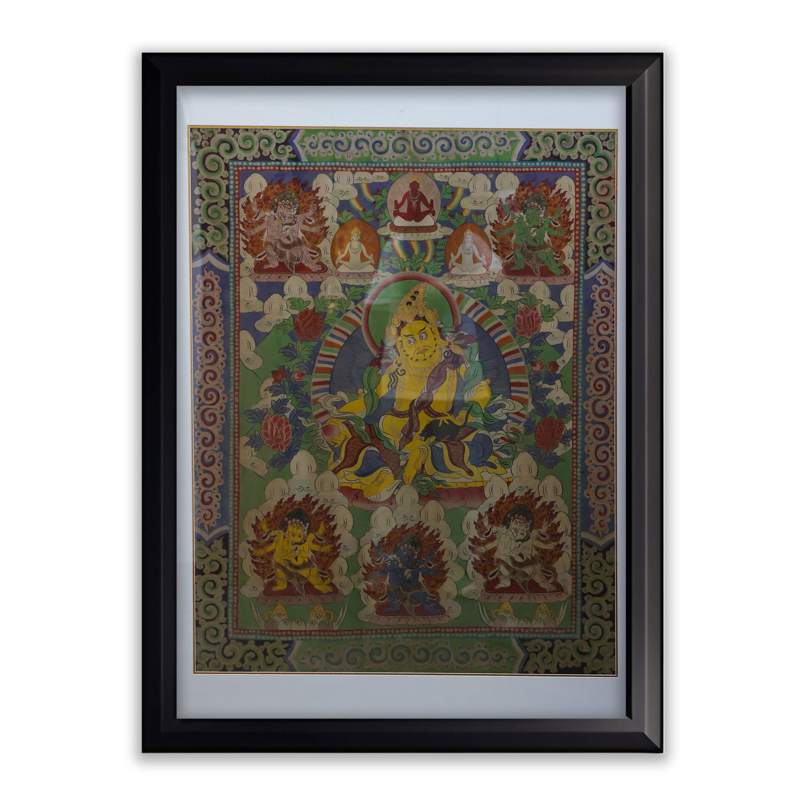 Yellow Jambhala (God of Wealth) painting from the Qing Dynasty (1 of 8)