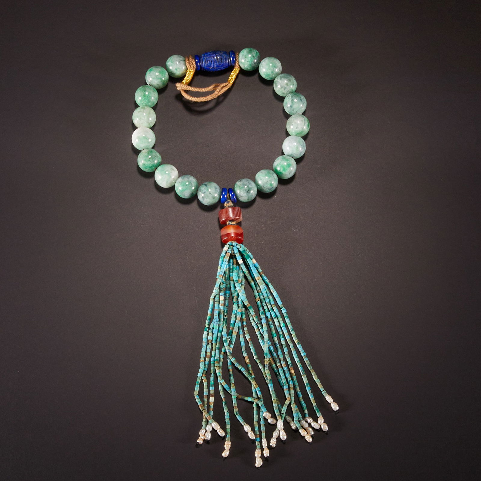 Qing Dynasty Jadeite Eighteen-Bead Handheld (1 of 5)