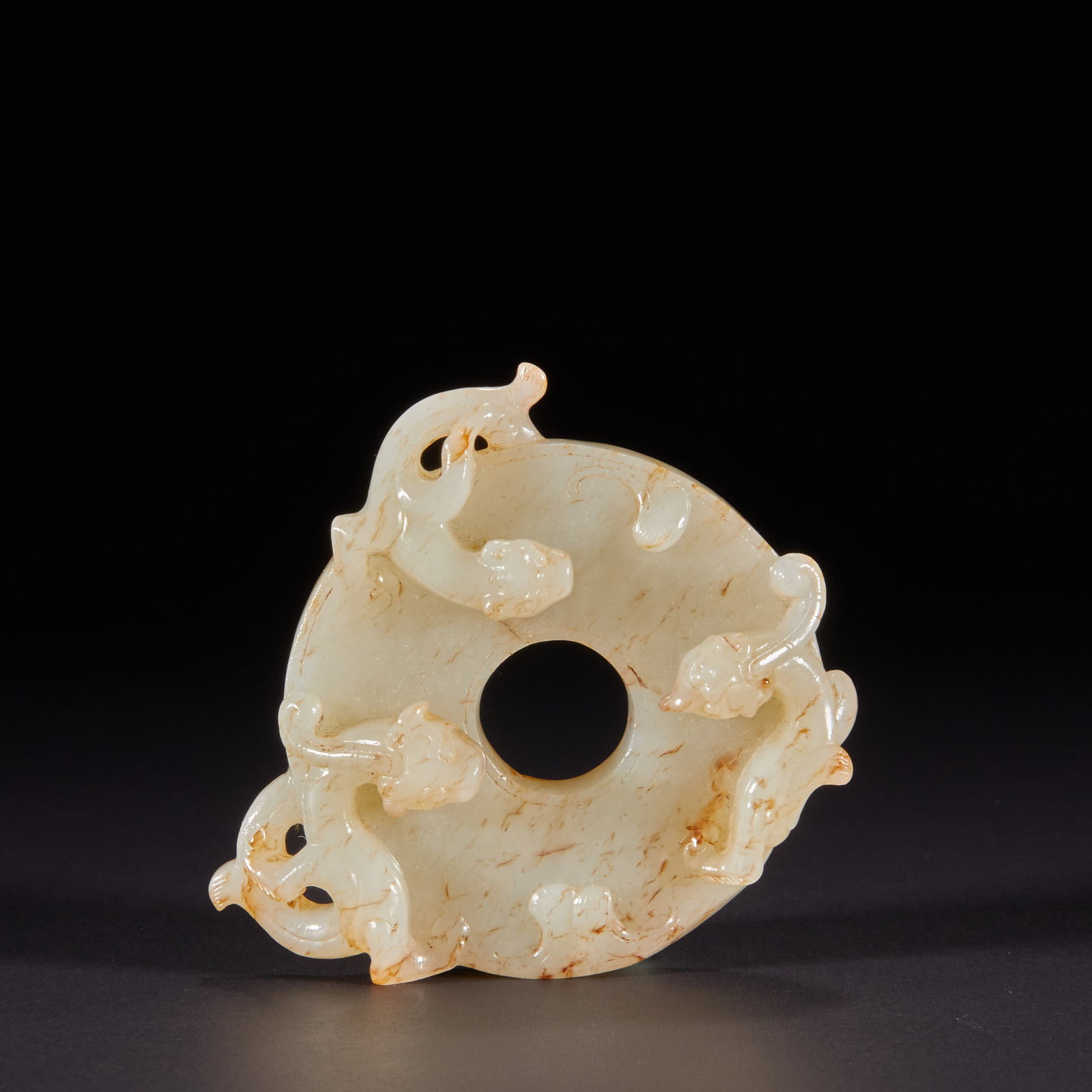Han Dynasty Hetian Jade Animal Head Bi (1 of 10)