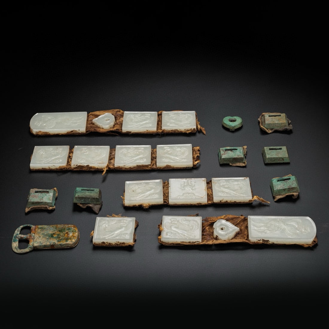 Liao and Jin Dynasties Hetian Jade Large Mouth Wind Jade Belt Plaque: 140Liao and Jin Dynasties Hetian Jade Large Mouth Wind Jade Belt Plaque