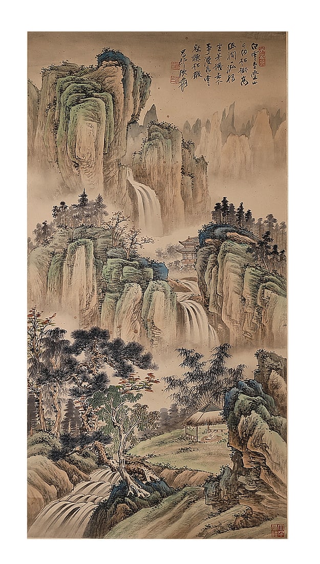 Chinese ink painting, landscape by Zhang Daqian: 167Chinese ink painting, landscape by Zhang Daqian