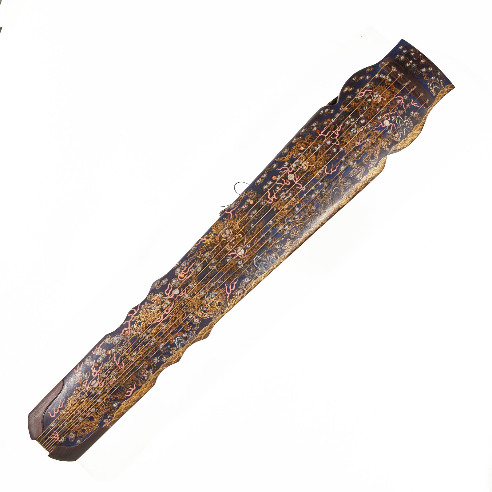 Qing Dynasty Gilded Dragon Pattern Guqin (1 of 4)
