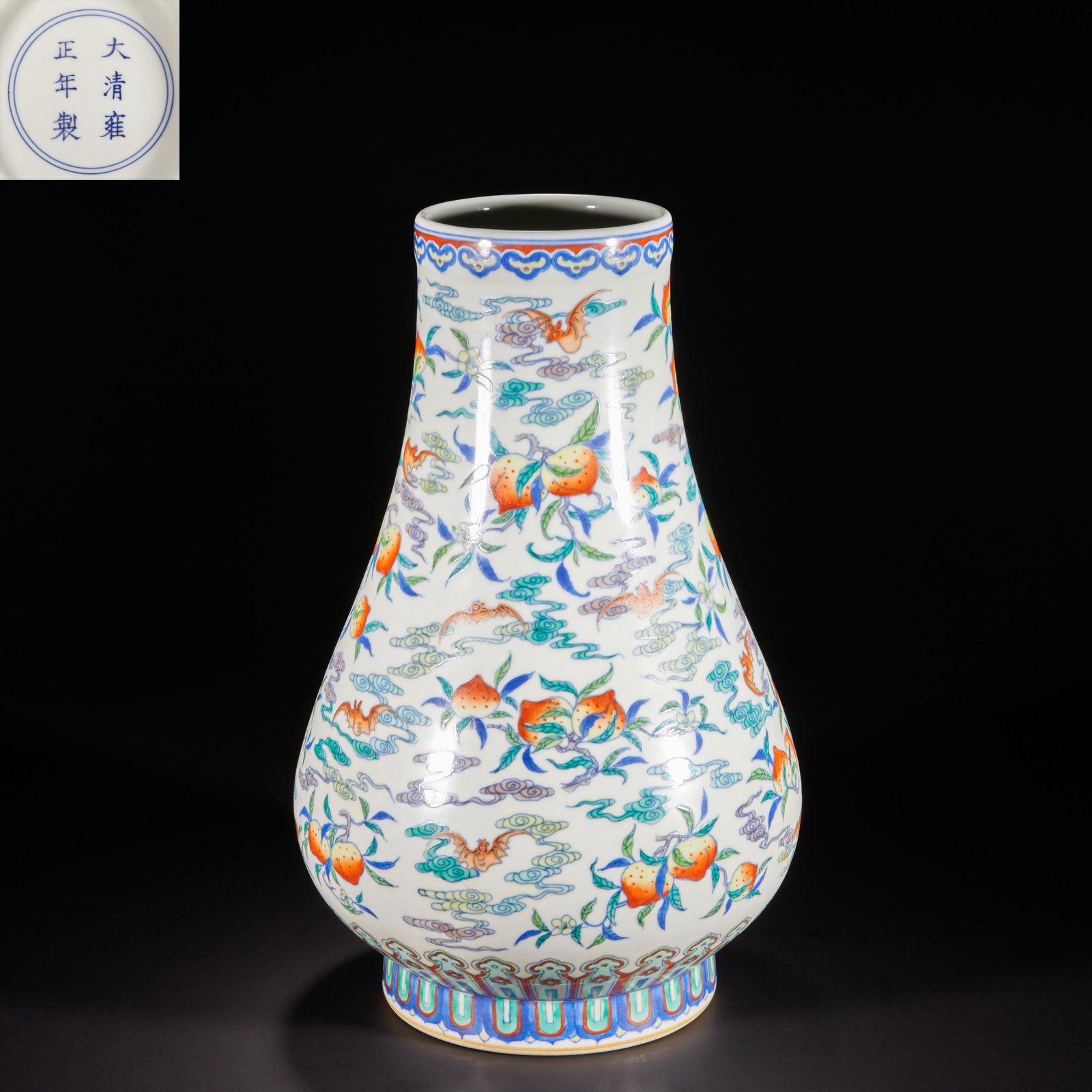 Qing Dynasty, Doucai (enamel overglaze) vase with auspicious and longevity design (1 of 11)