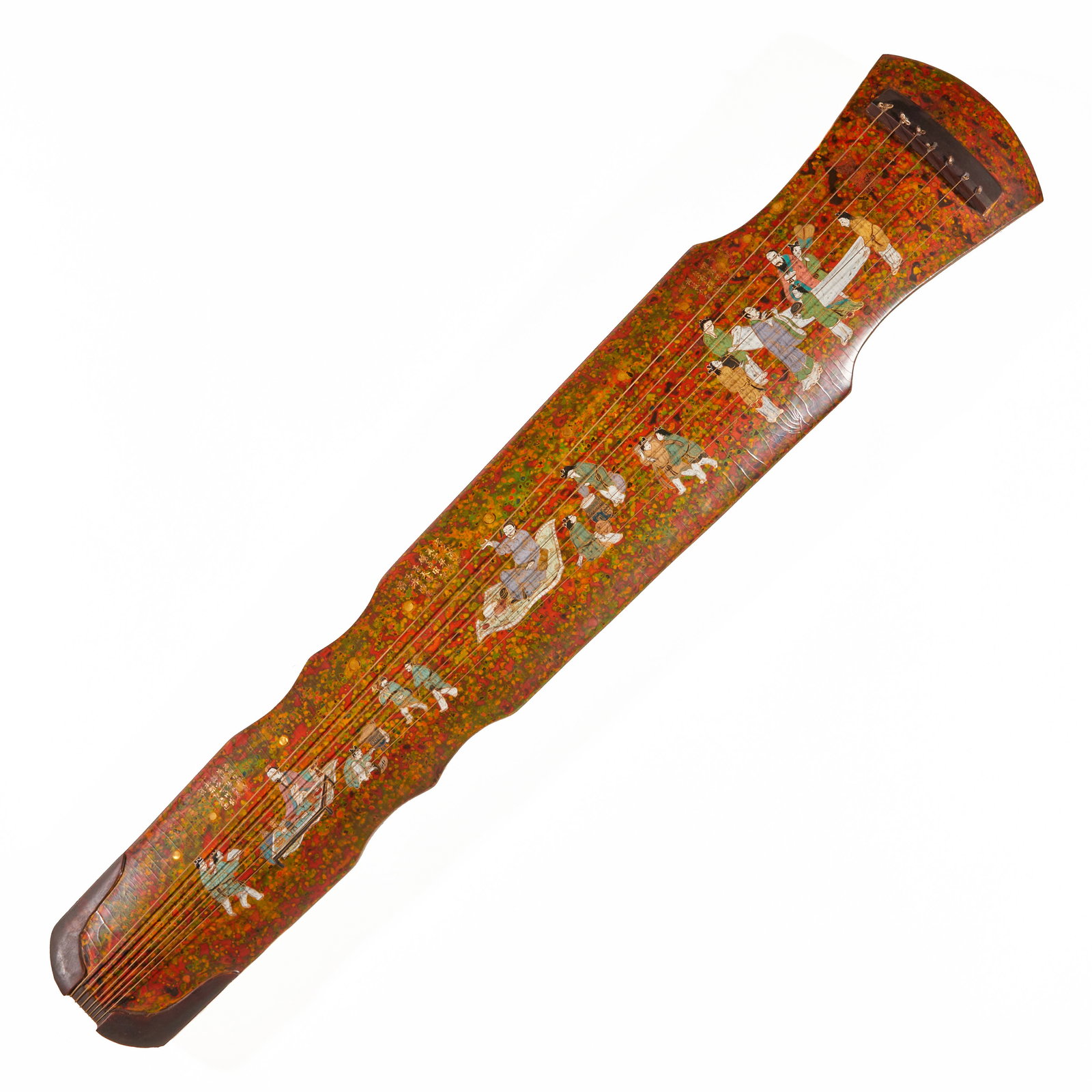 Qing Dynasty lacquered figure guqin (1 of 4)