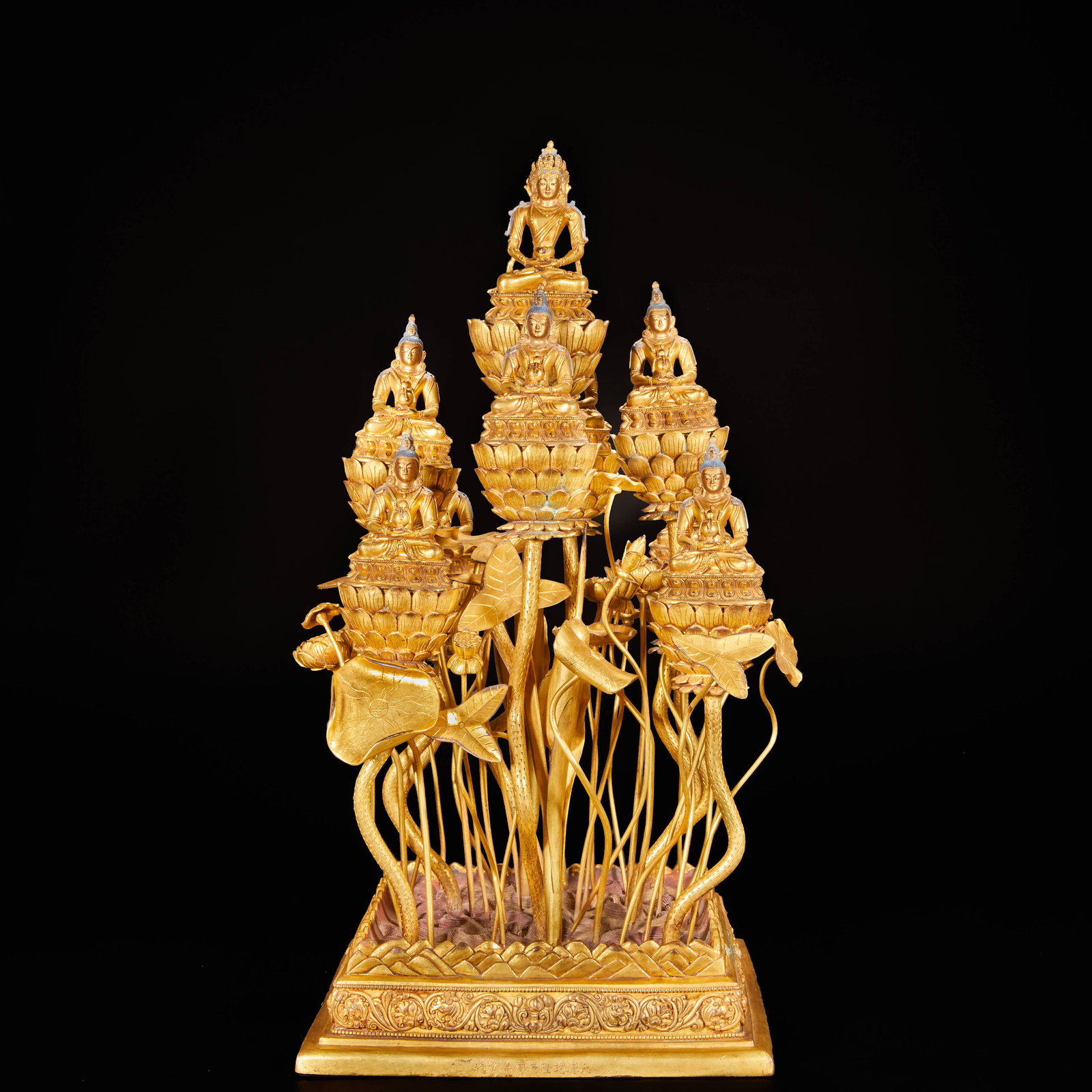 Bronze gilded lotus Nine-directional Buddha of the Ming Dynasty (1 of 20)