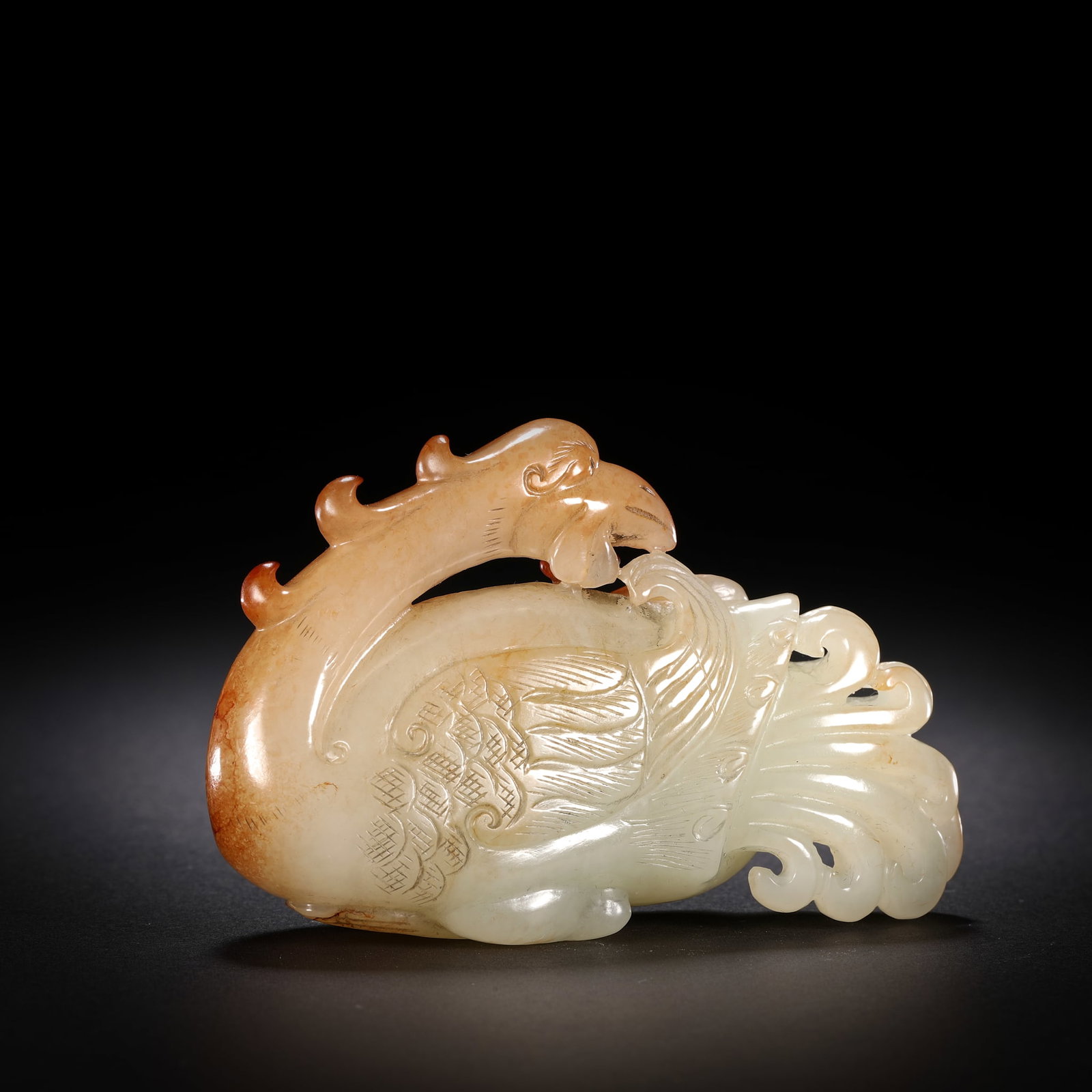 Qing Dynasty Hetian jade phoenix carving (1 of 9)