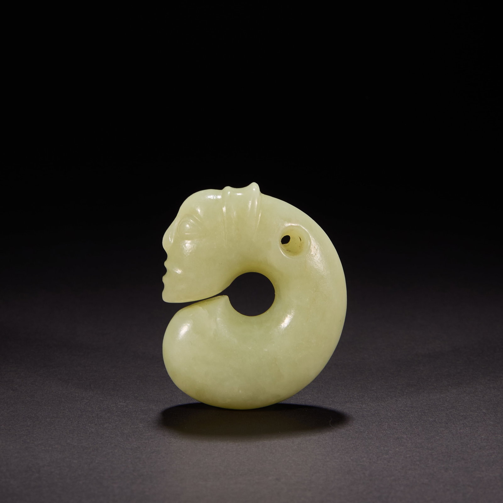 Before the Ming Dynasty Hongshan Culture Jade Pig Dragon: H5.5 cm W4 cm Weight64 g