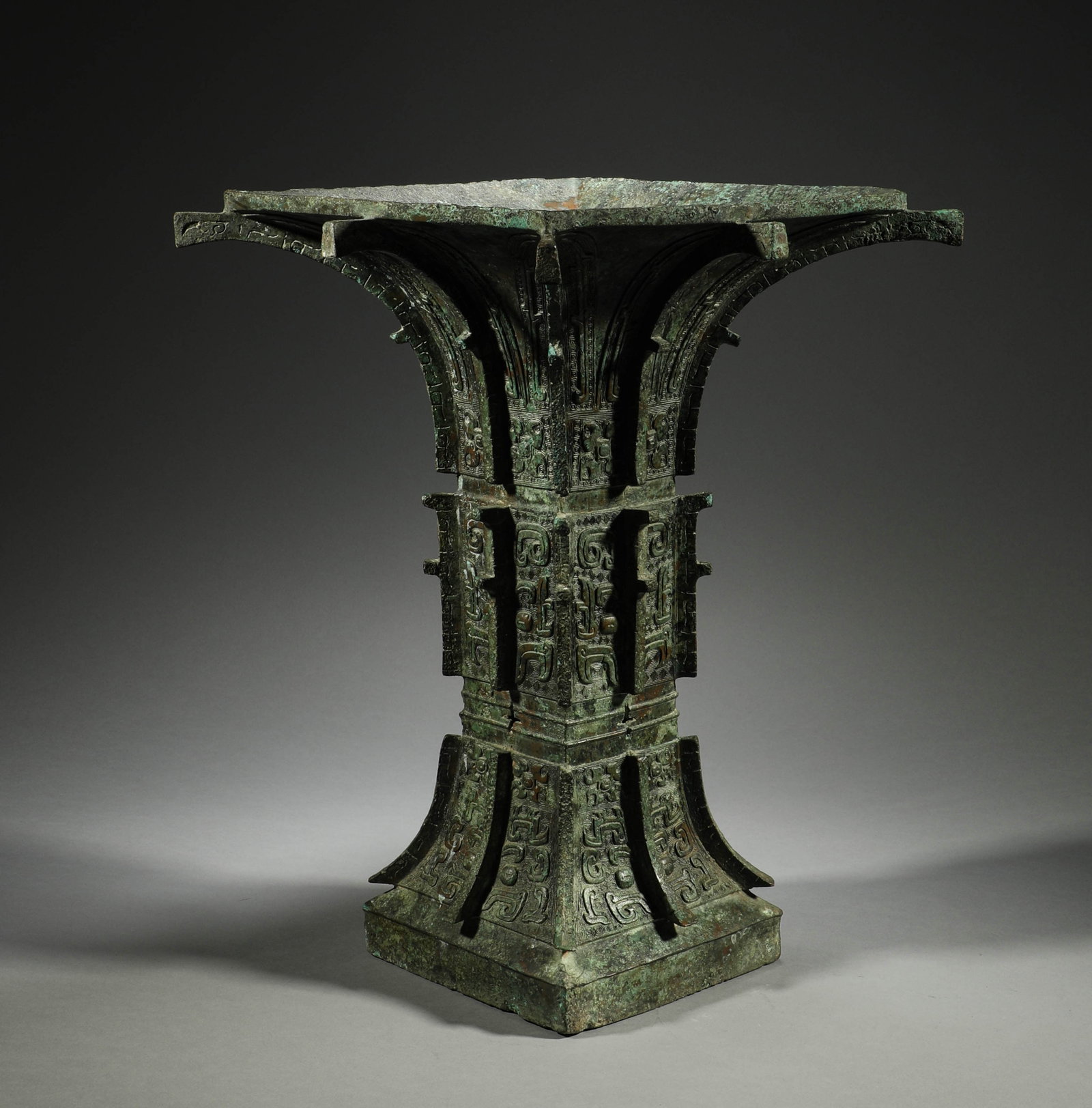 Ming or before, copper quartet.: H:40.5cm,W:30cm,Weight:7004g