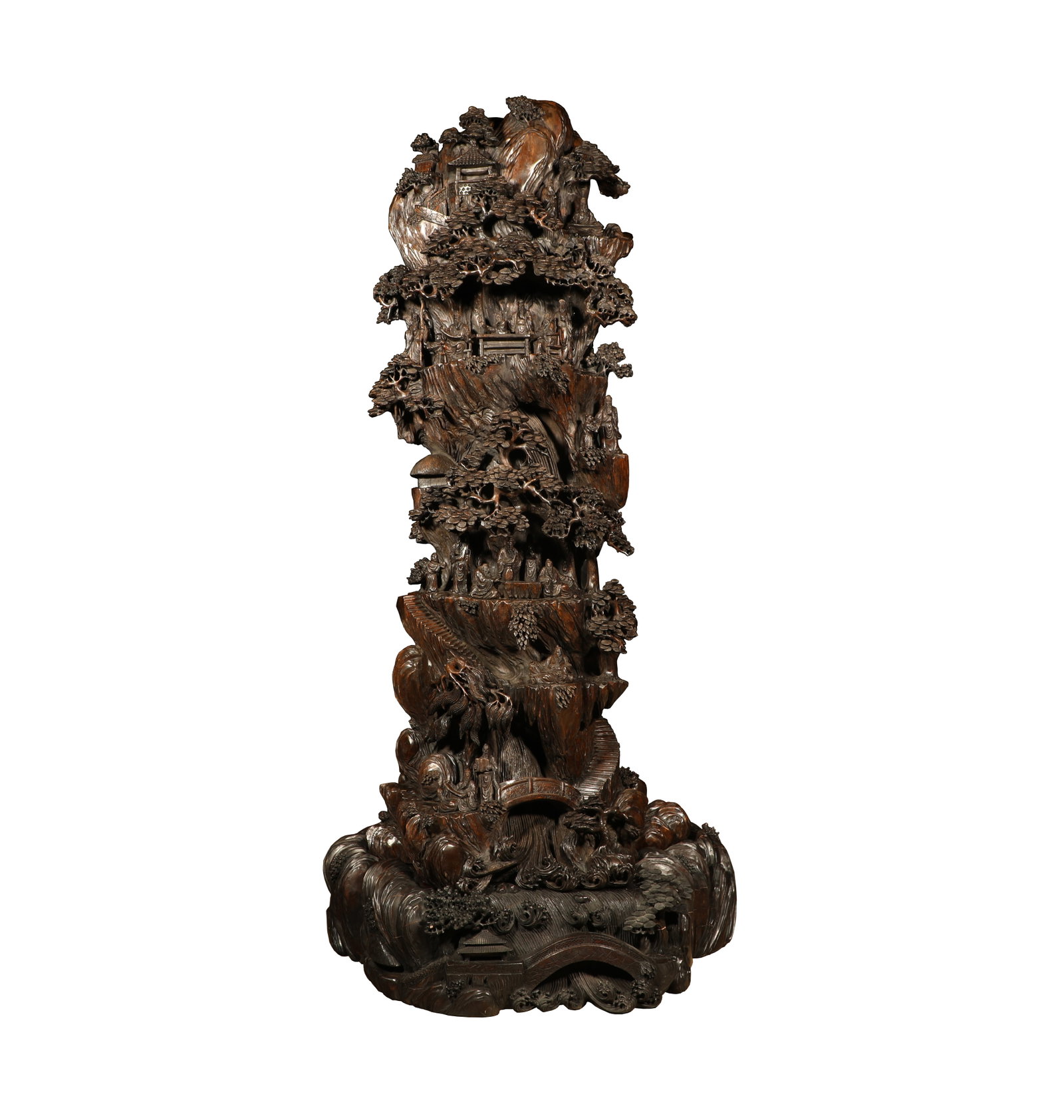 Qing Dynasty, the incense carved landscape figure Shanzi (1 of 6)