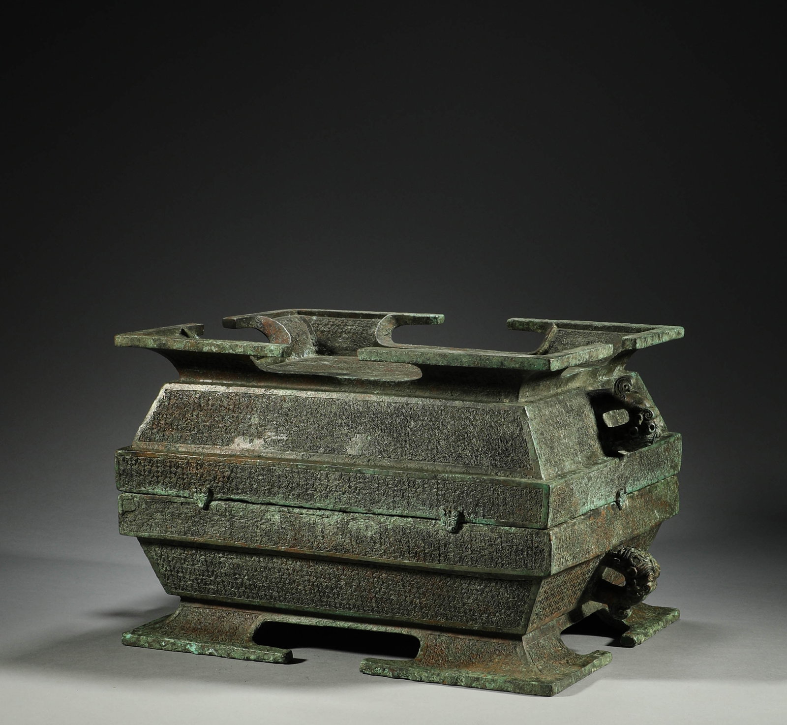 Ming or before, copper four-square ritual. (1 of 9)