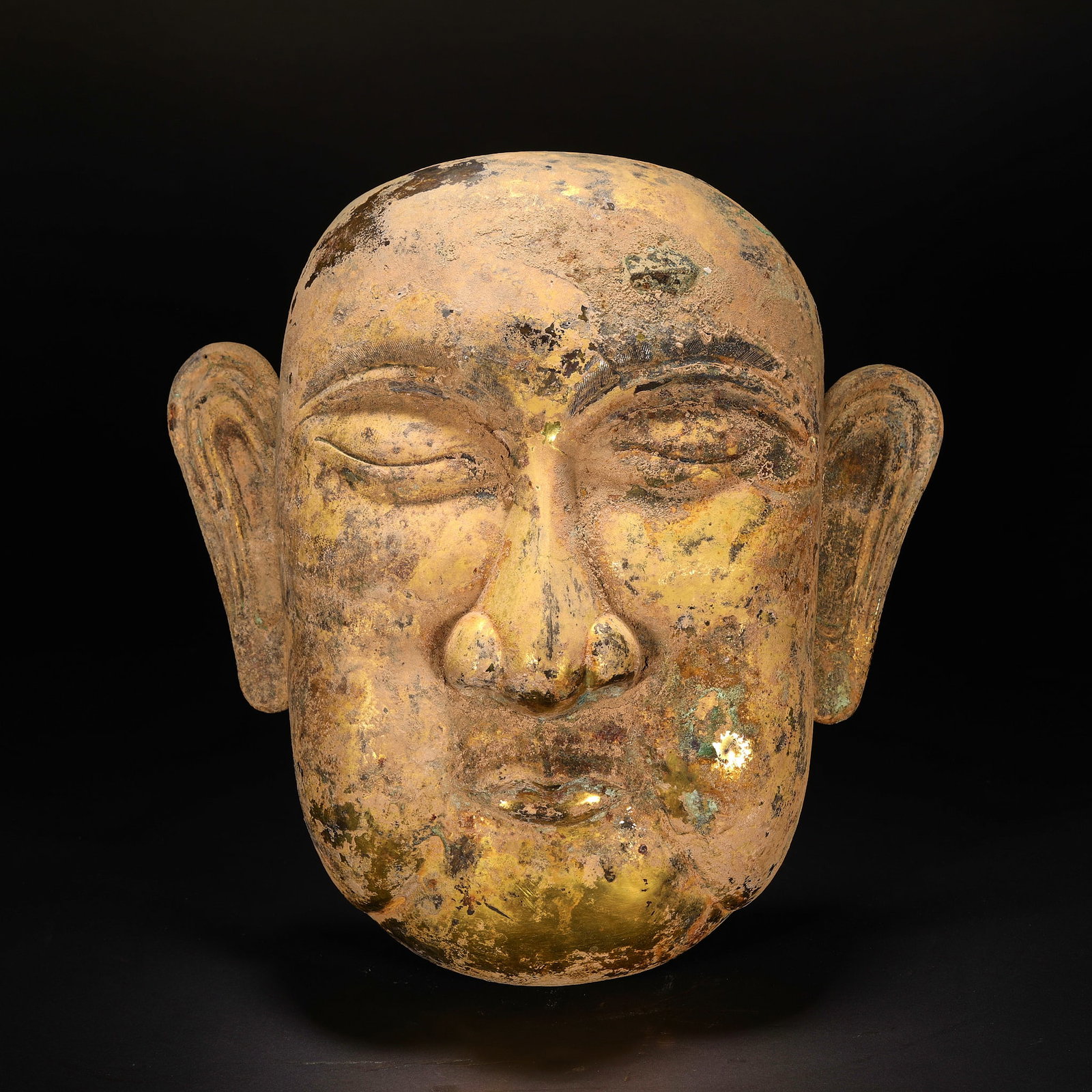 Silver gilt mask before the Ming Dynasty: H25cm W24cmWeight390g