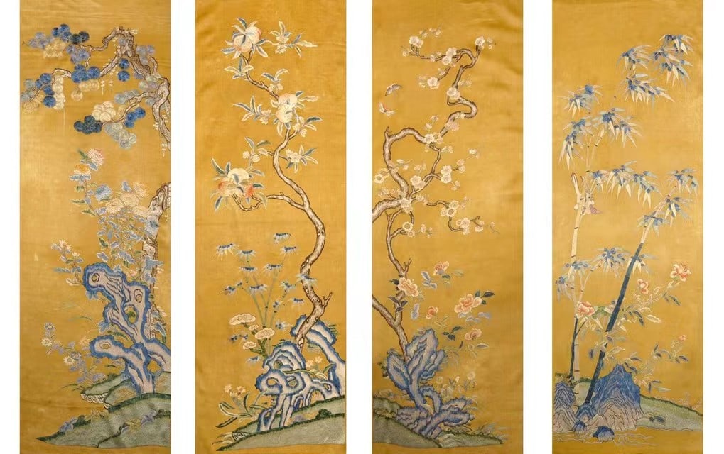 In the Qing Dynasty, the silk flower pattern was 4 (1 of 5)