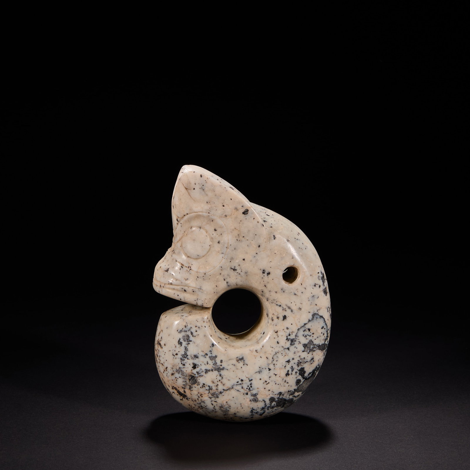 Before the Ming Dynasty Hongshan Culture Jade Pig Dragon: H10 cm W 6.5cm Weight315 g