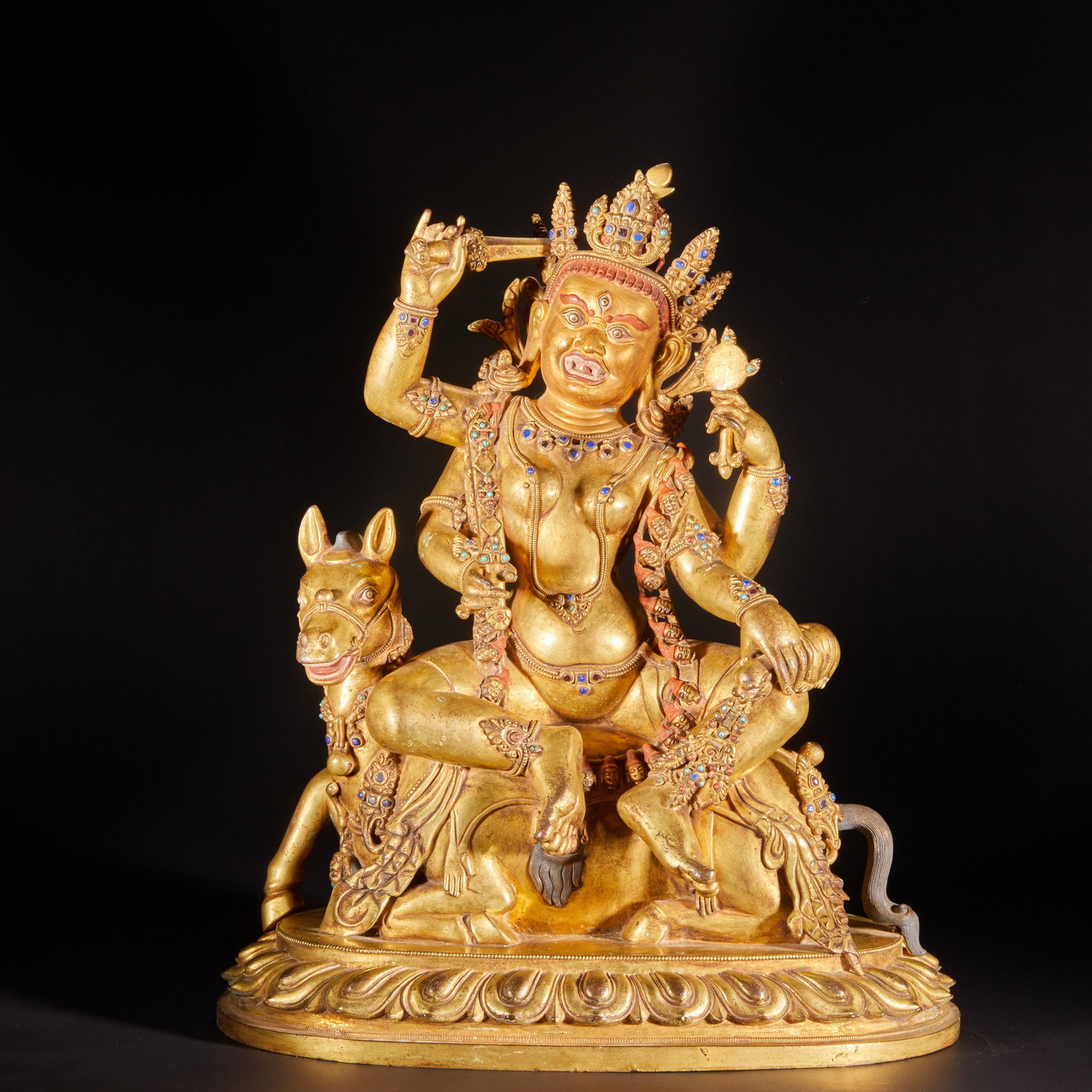 The Golden Statues of the God of Wealth in the Qing Dynasty: H:42cm W:35.3cm