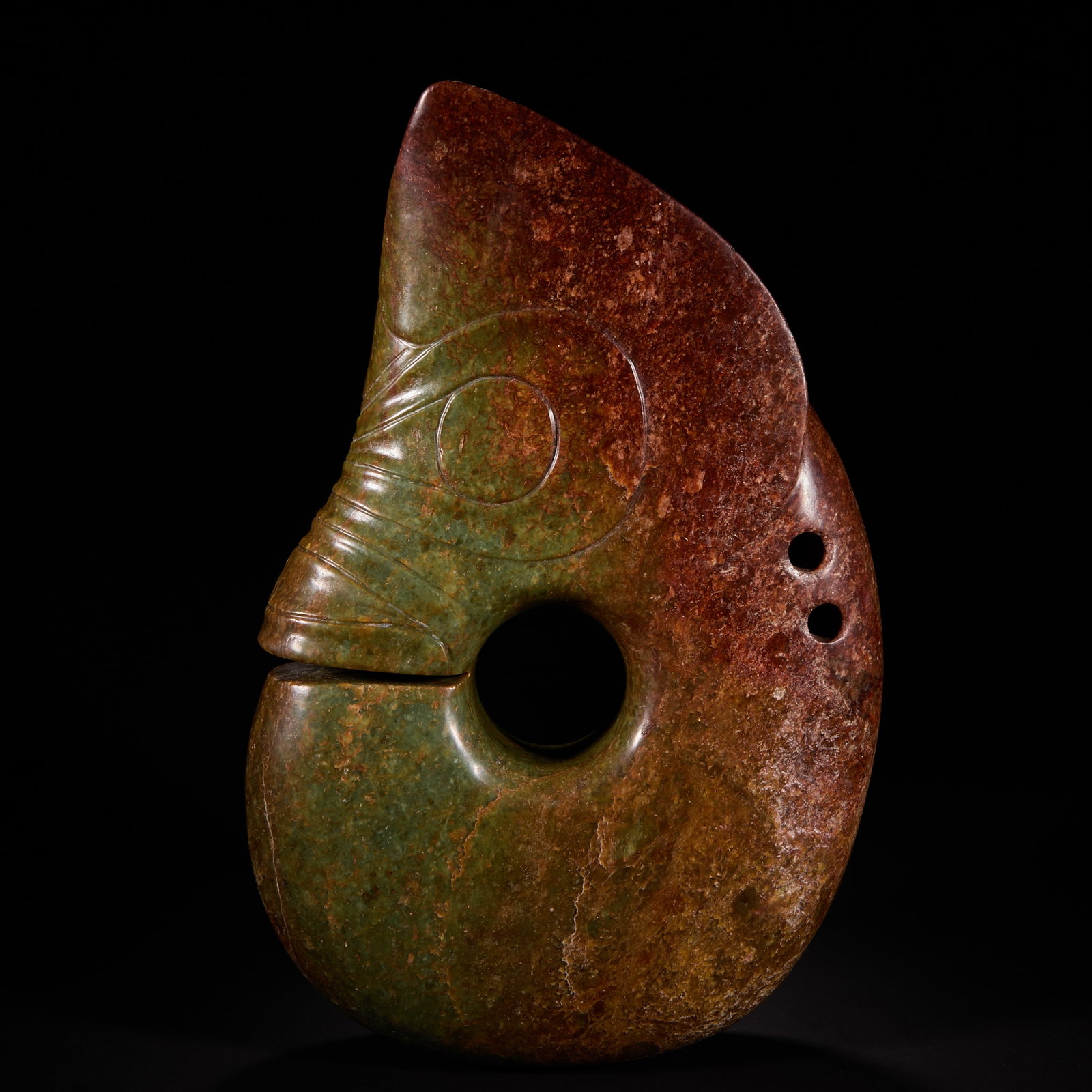Before the Ming Dynasty Hongshan Culture Jade Pig Dragon: H30 cm W 21cm