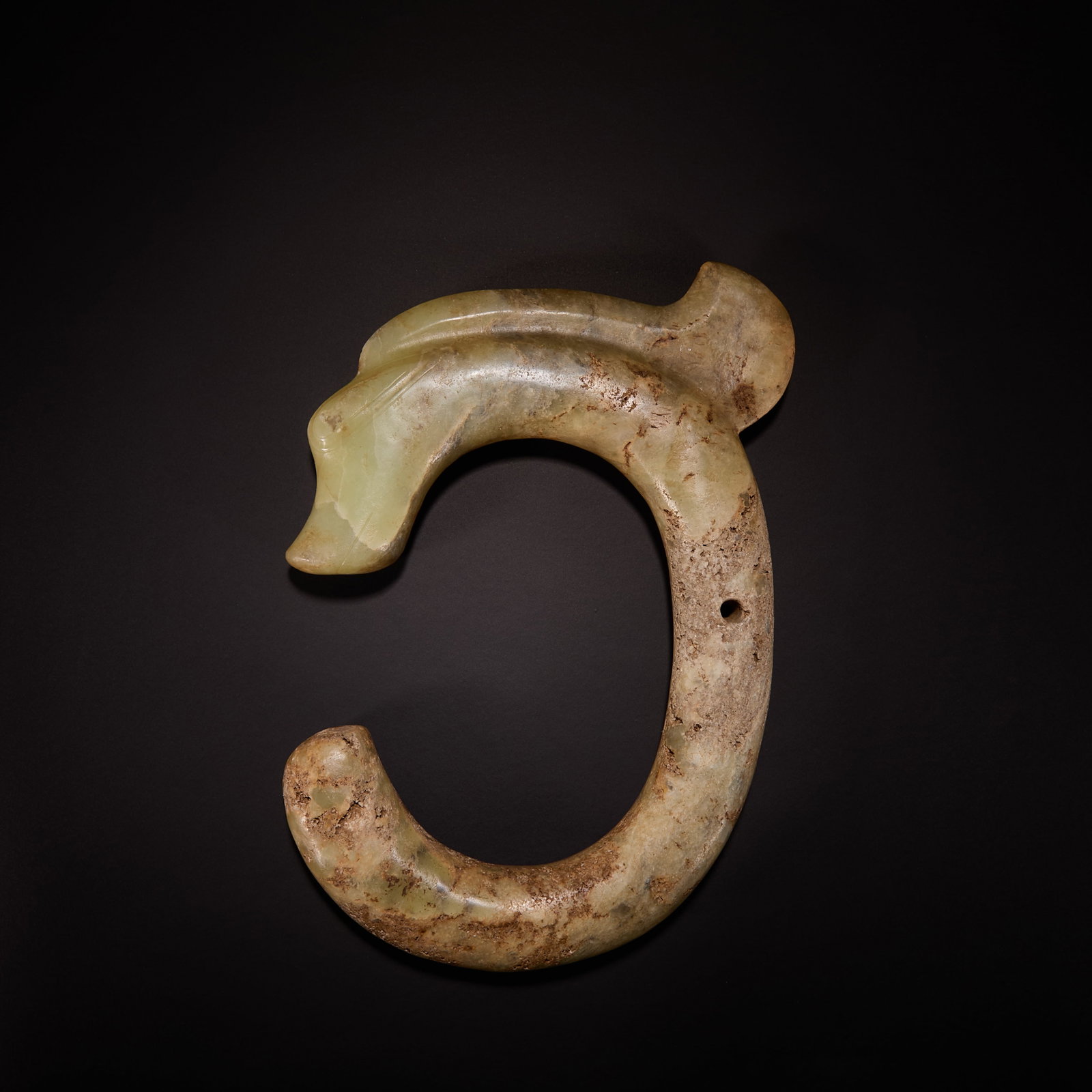 Before the Ming Dynasty Hongshan culture jade C dragon: H22 cm W15 cm