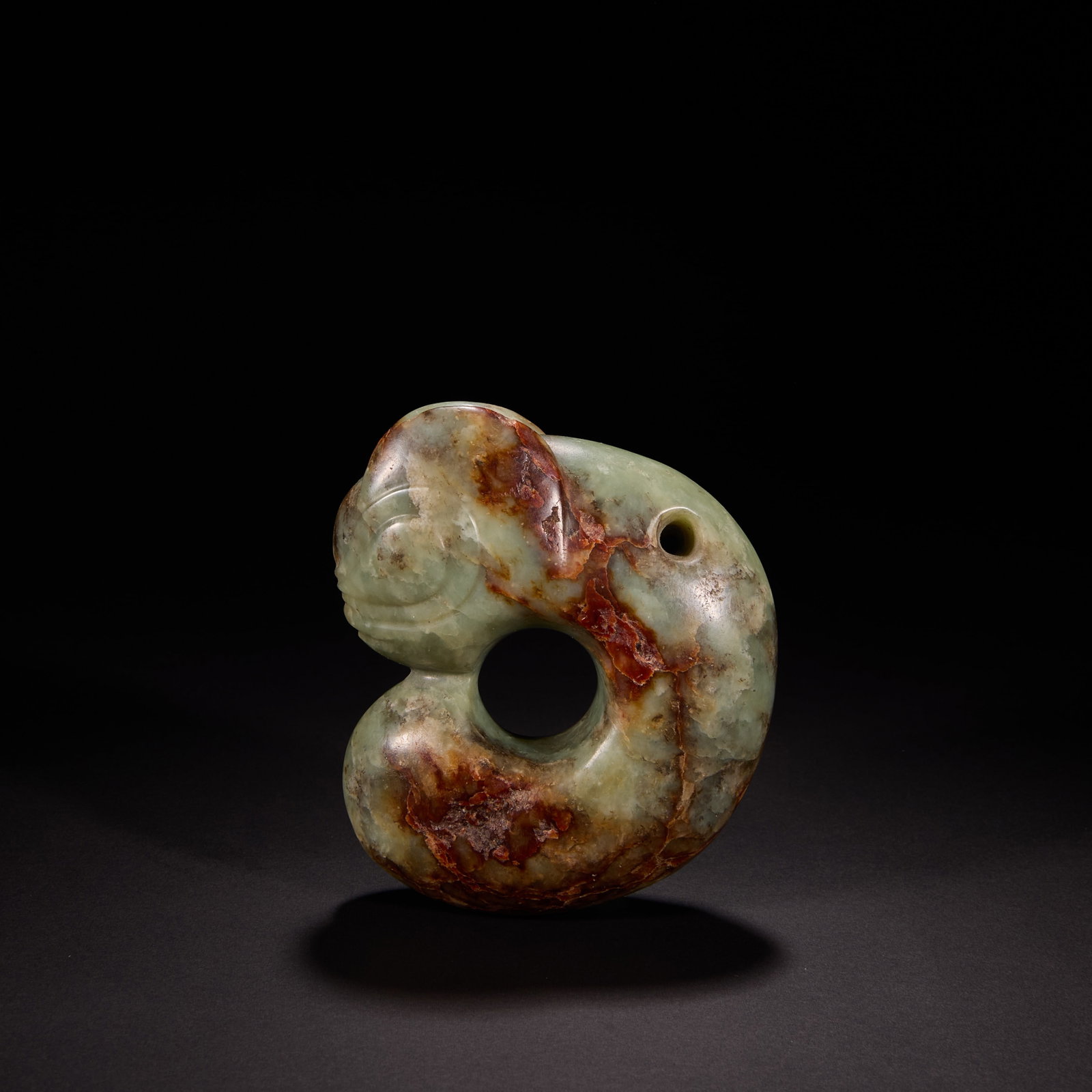 Before the Ming Dynasty Hongshan Culture Jade Pig Dragon: H9.5 cm W 7.5cm Weight 406g