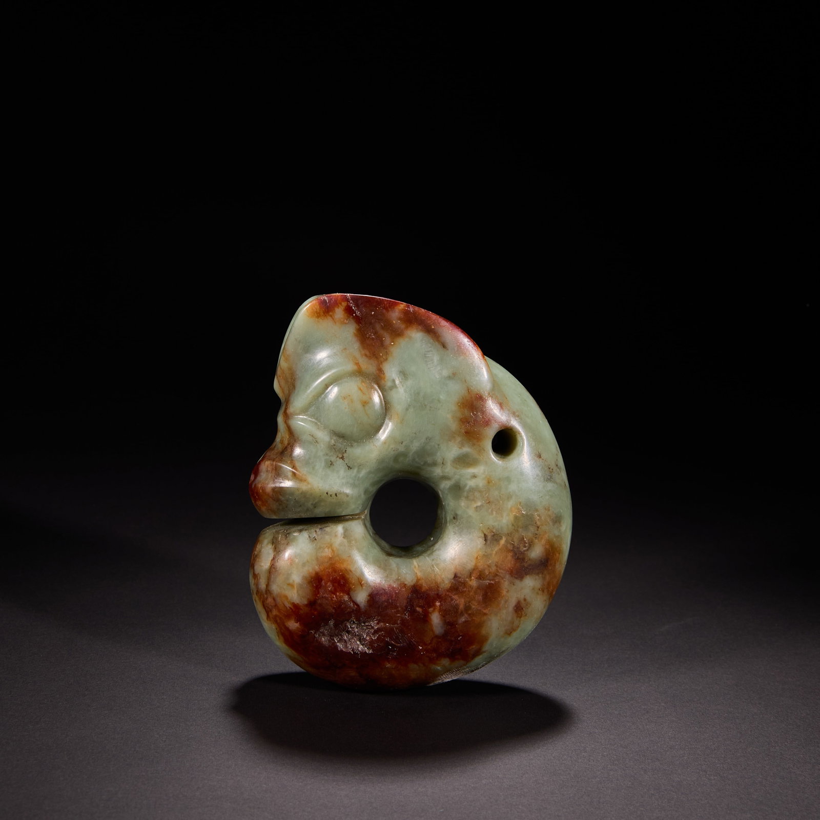 Before the Ming Dynasty Hongshan Culture Jade Pig Dragon: H10 cm W8 cm Weight487 g