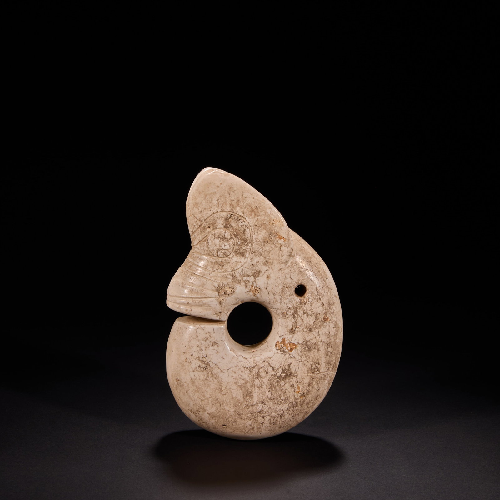 Before the Ming Dynasty Hongshan Culture Jade Pig Dragon: H12.5 cm W8 cm Weight402 g
