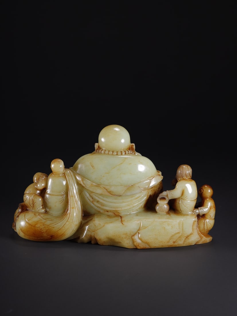 The Wuzi Opera of Hetian Jade in Qing Dynasty Maitreya Ornaments: H 12cm W20 cm Weight2081 g