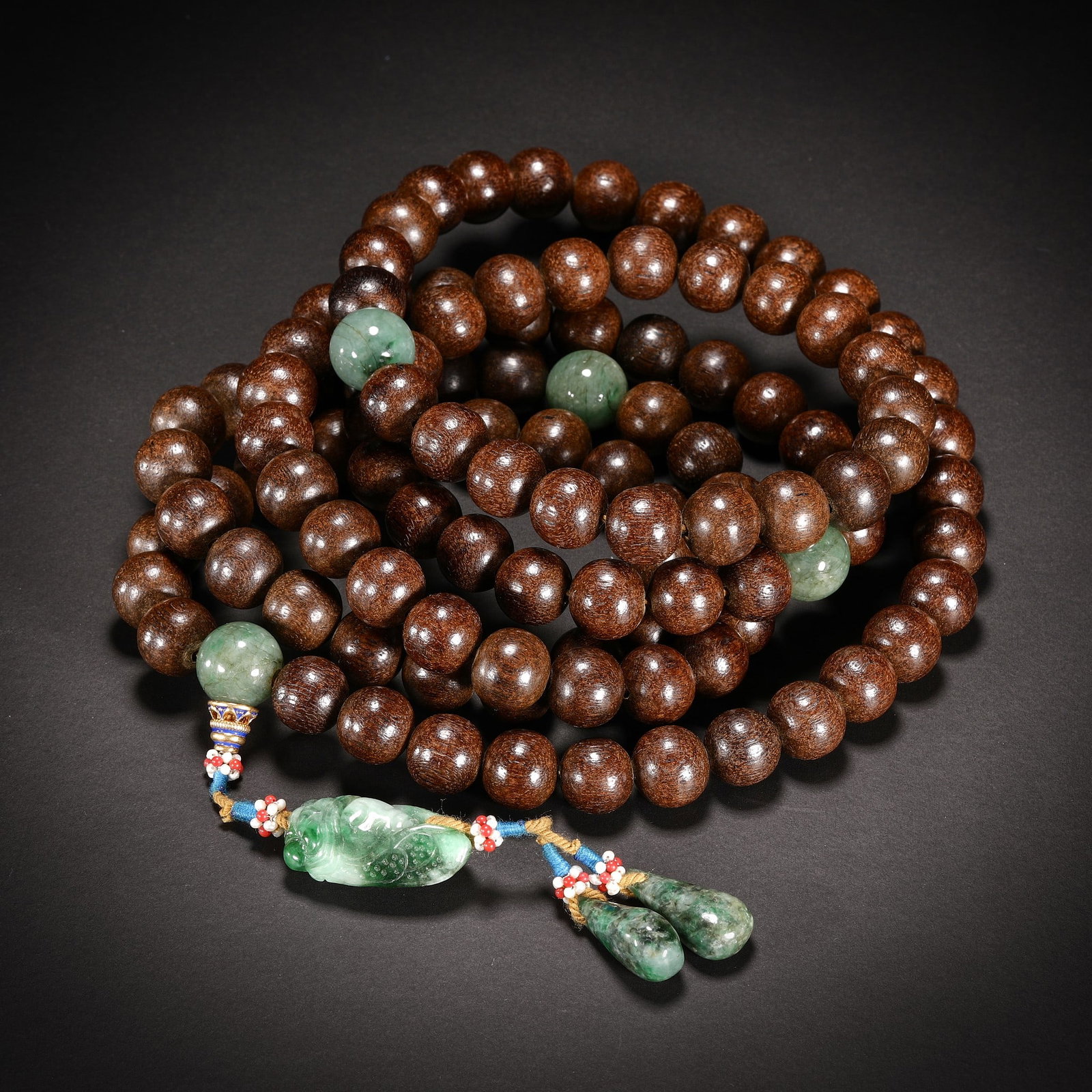 Qing Dynasty Ailwood Rosary: D1.3cm
