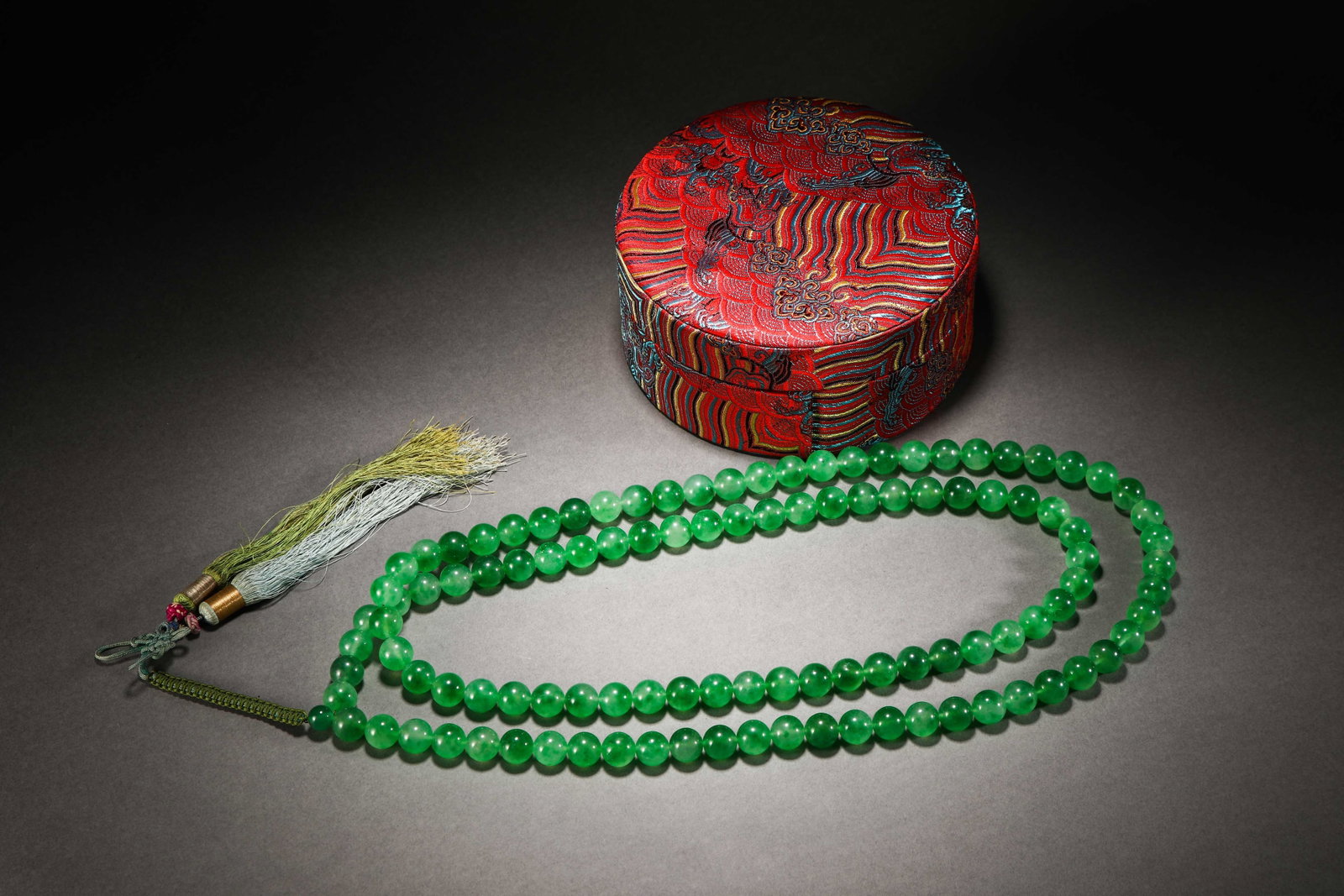Qing Dynasty Jade 108 Beads: Diameter1.6cm Wight411g