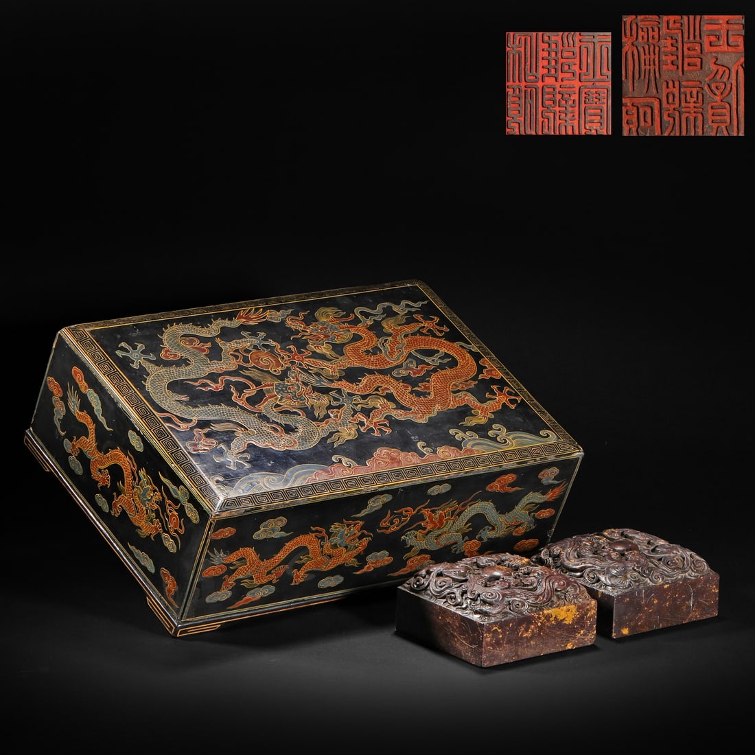 Moire Seal of Shoushan Stone Beasts in Qing Dynasty: H5cm W10cm Weight2575g