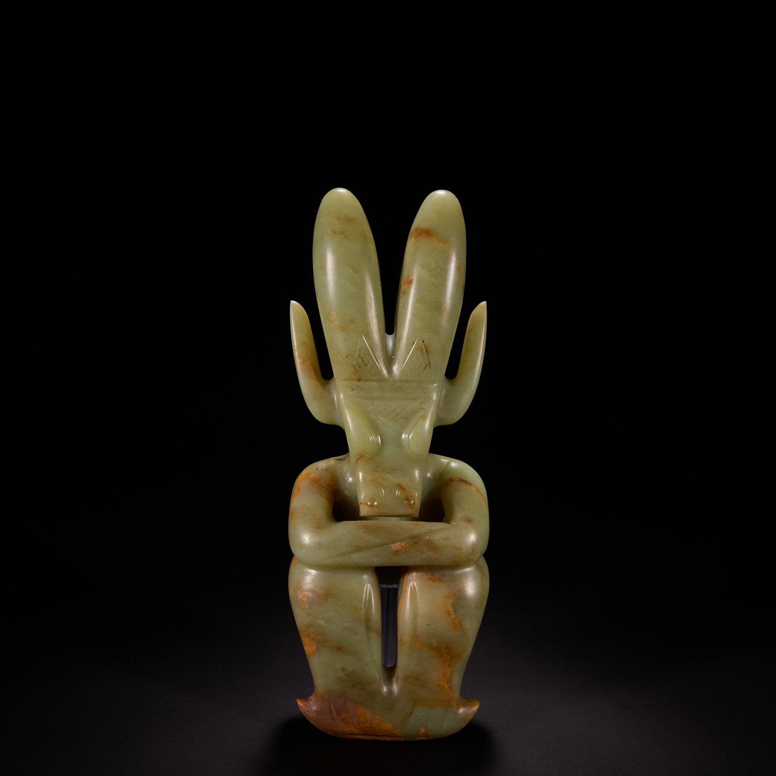Before the Ming Dynasty, Red Mountain Culture, Sun God: H 23cm W8 cm