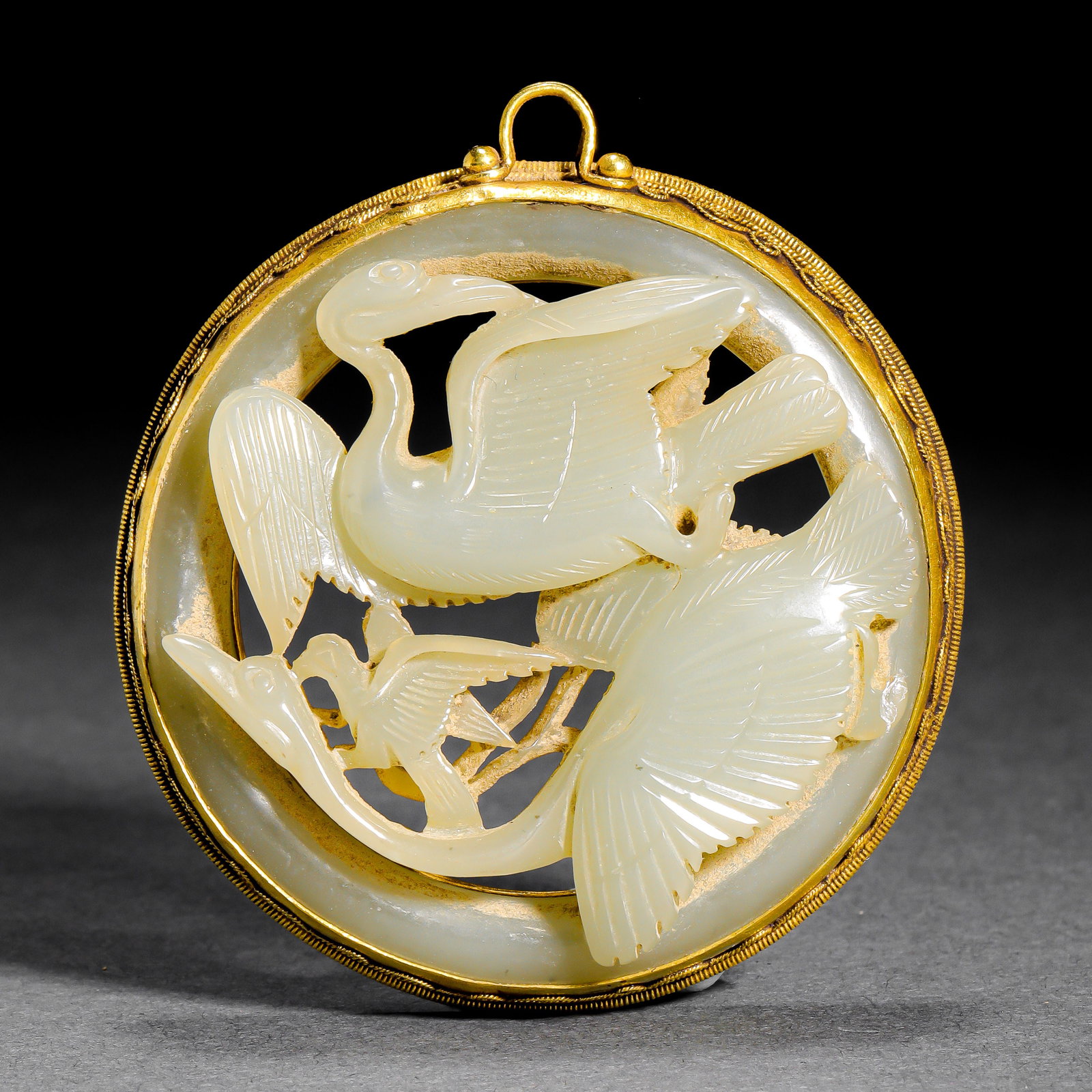 Before the Ming Dynasty, Hetian Jade Bao Jin Niao Pei (1 of 11)
