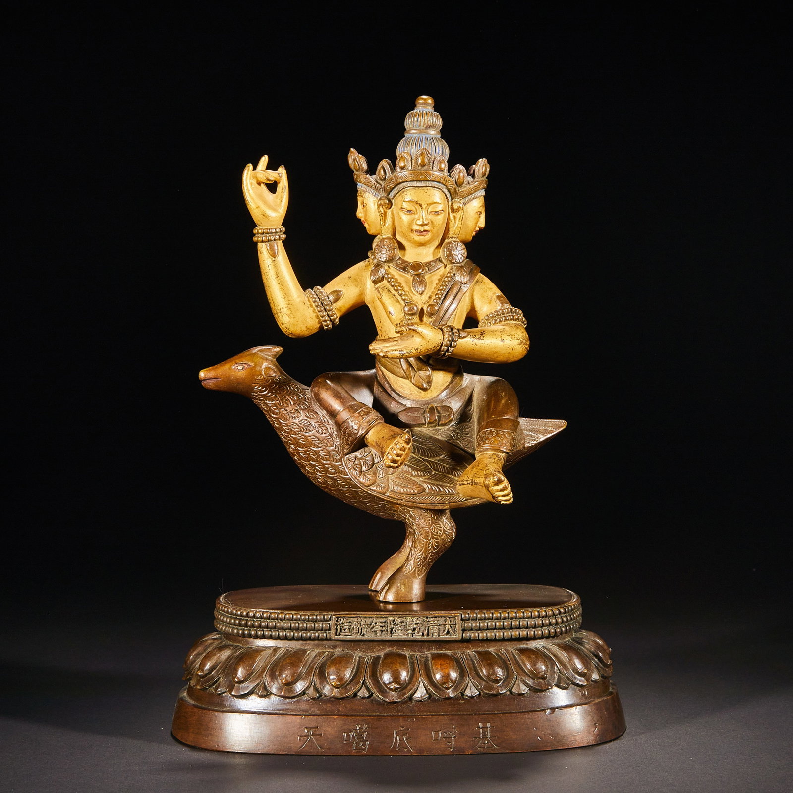 In the Qing Dynasty, the six-product Fo Lou ji Hu di Jia Tian: H23cm W16cm
