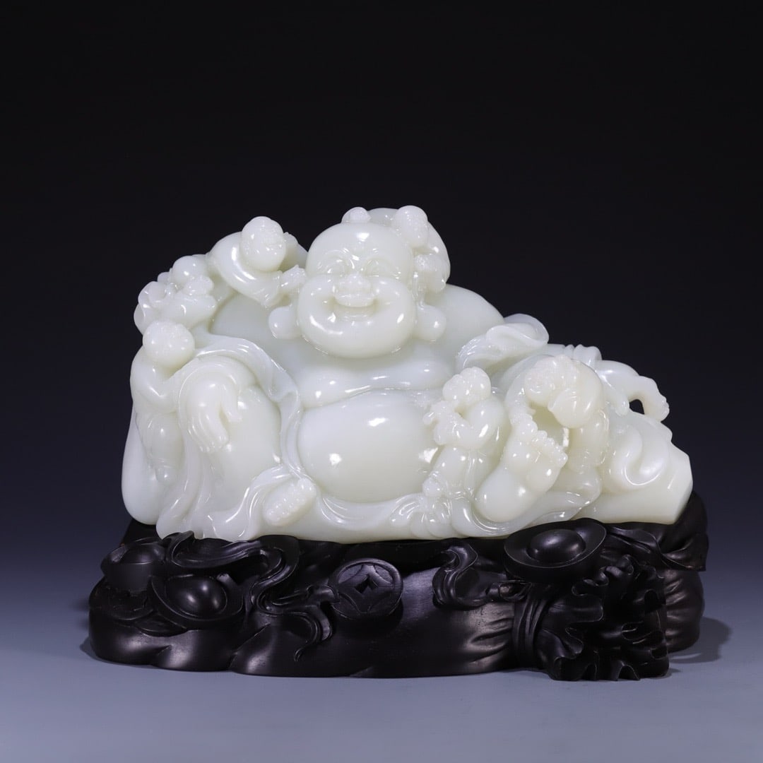 Maitreya Ornaments for Hetian Jade Wuzi Opera in Qing Dynasty: H14 cm W 24cm Wight 4796g