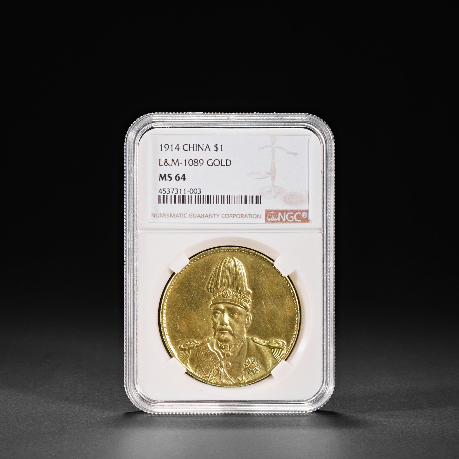 Republic of China Gold Big Head Coin: Diameter3.9cm Wight38g