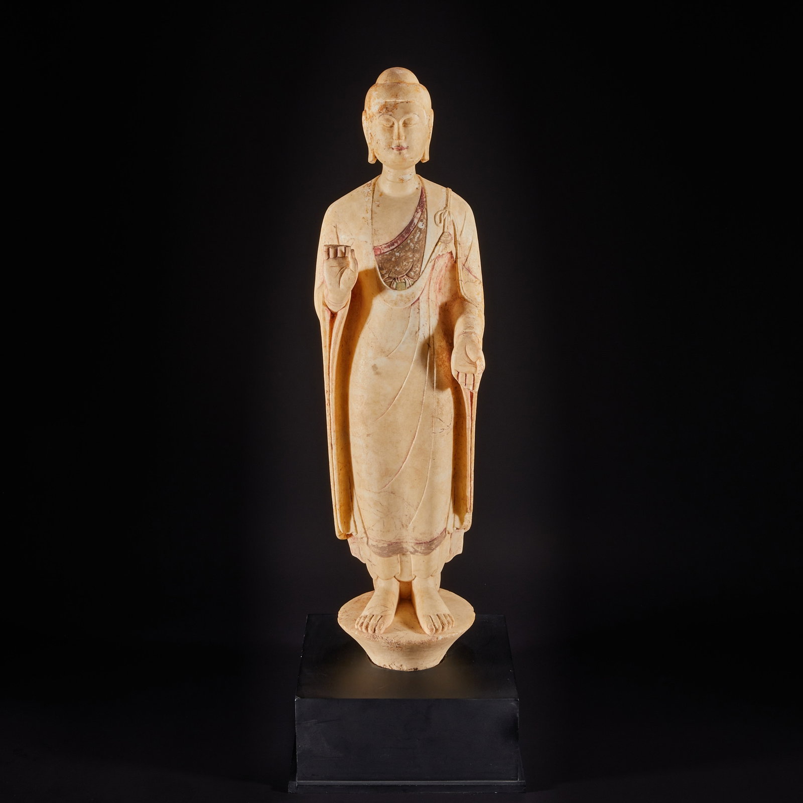 Stone Buddha Statues Before Ming Dynasty: H:58cm W:16cm
