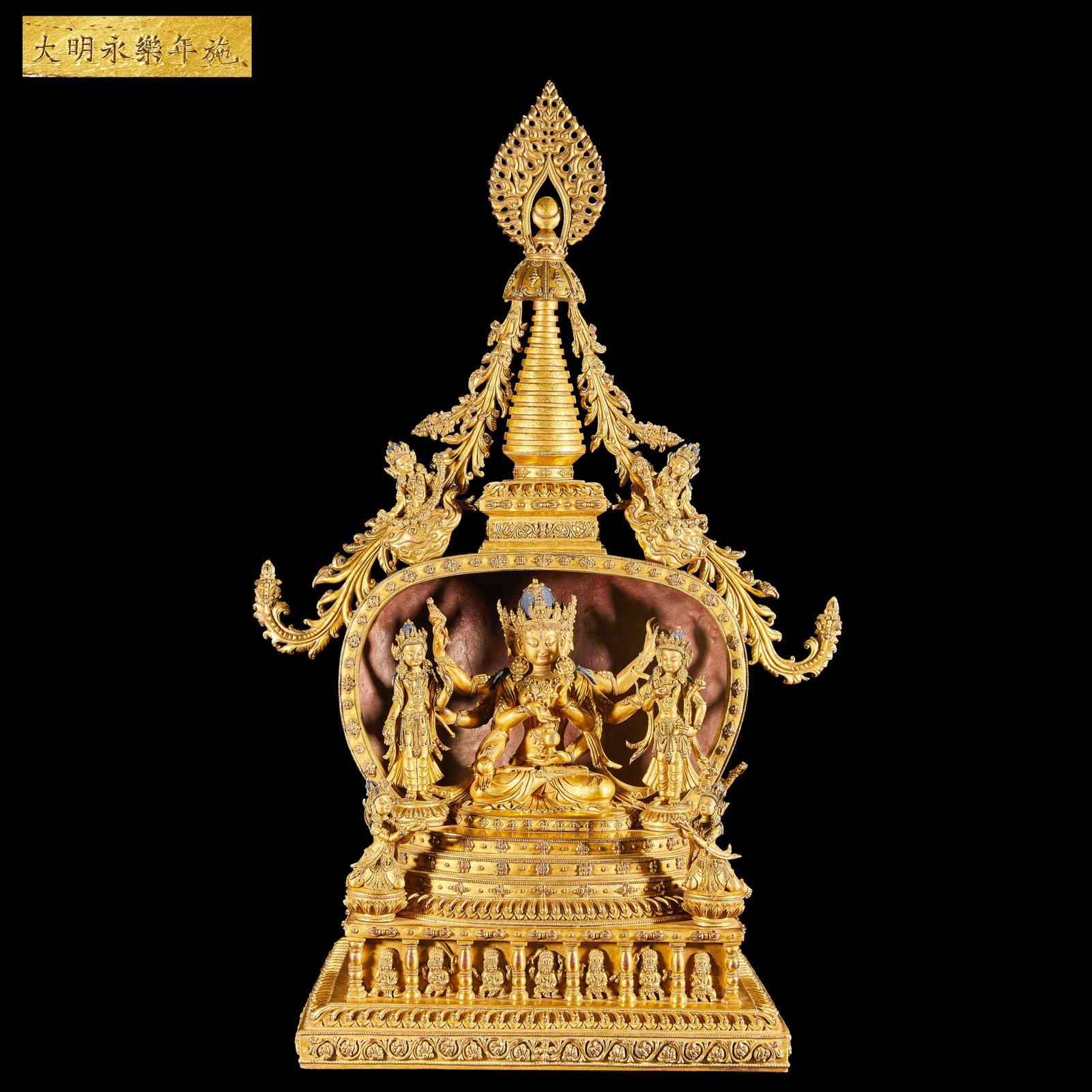 Golden Buddha Statues of the Ming Dynasty: H75cm W33cm