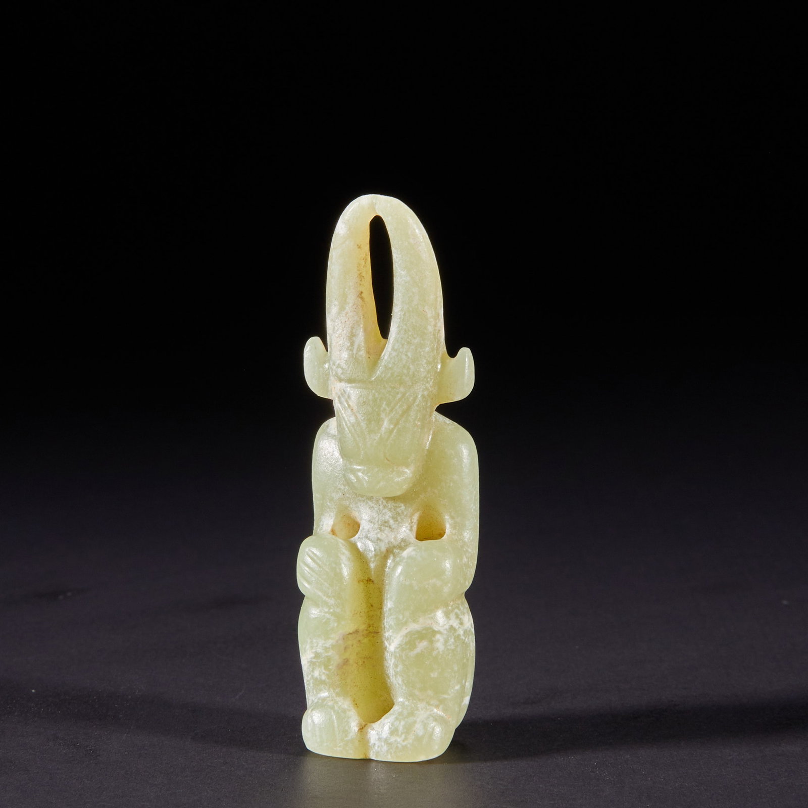 Before the Ming Dynasty, Red Mountain Culture, Sun God: H:7cm W:1.8cm Weight:37g