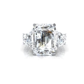 18kt White Gold 8.20ct. Emerald cut Diamond Ring