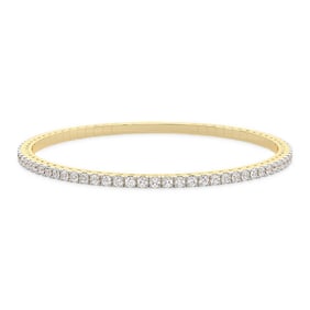 NO- RESERVE 14Kt YG 5ct Diamond Round Flexi Tennis Bangle