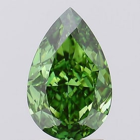 2.15 ct, Fancy Vivid Green/VVS2, Pear cut IGI Graded Diamond