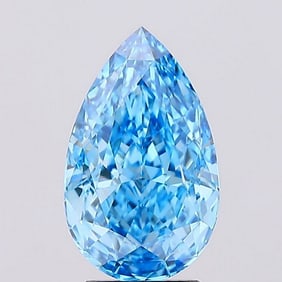 3.02 ct, Fancy Vivid Blue/VVS2, Pear cut IGI Graded Diamond