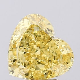 5.04 ct, Fancy Vivid Yellow/VS1, Heart cut IGI Graded Diamond